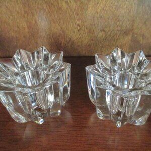 Pair Glass Candleholders - New
